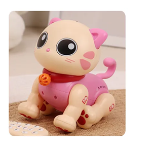 ربات اسباب بازی گربه موزیکال کنترلی صورتی Robot Cat Toy for Kids, Remote Control Kitty Toys_اسباب بازی